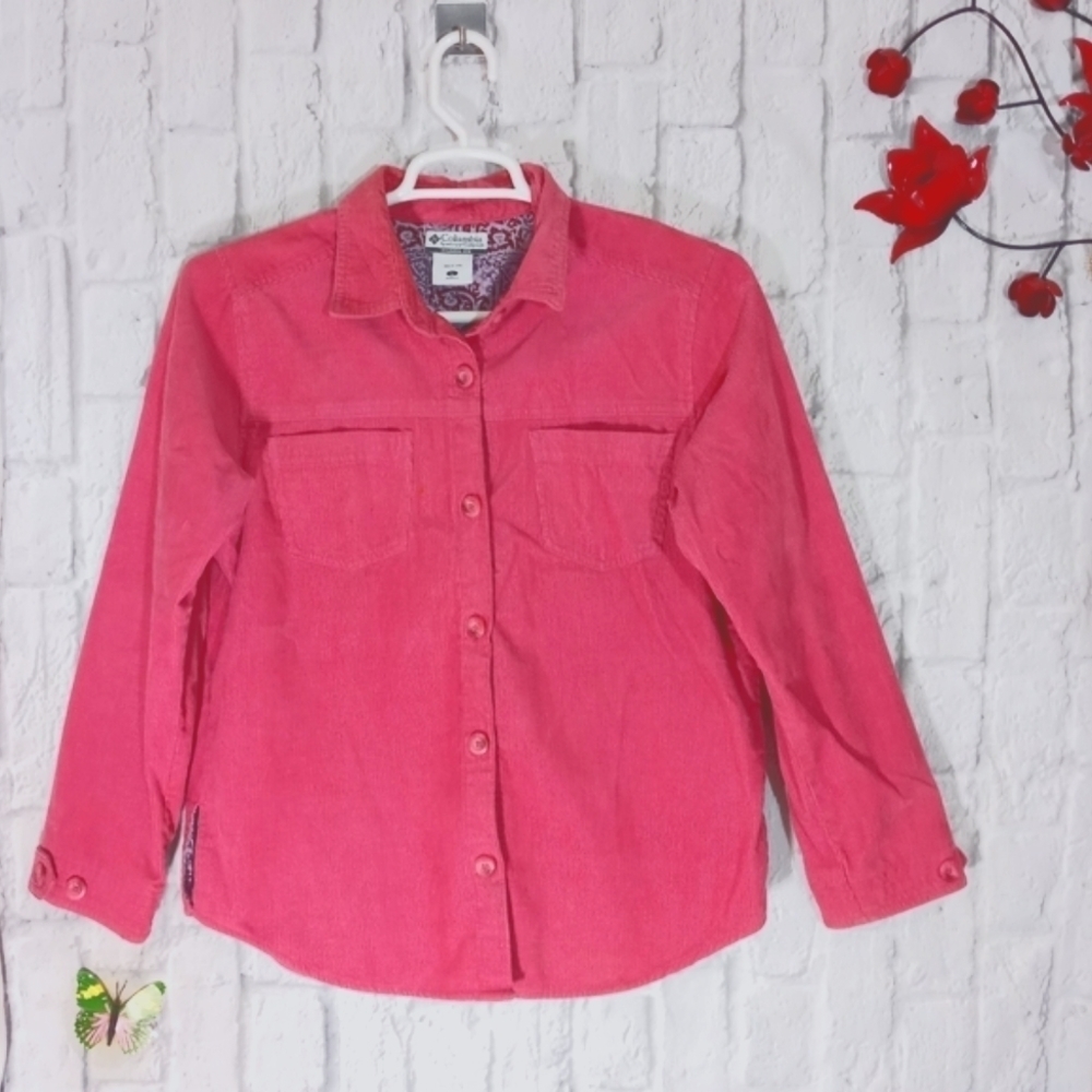 Columbia Lavender‎ Corduroy Paisley Lined Shirt Jacket Shacket Preppy